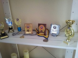 Mike Gittings trophies from Speedway racing